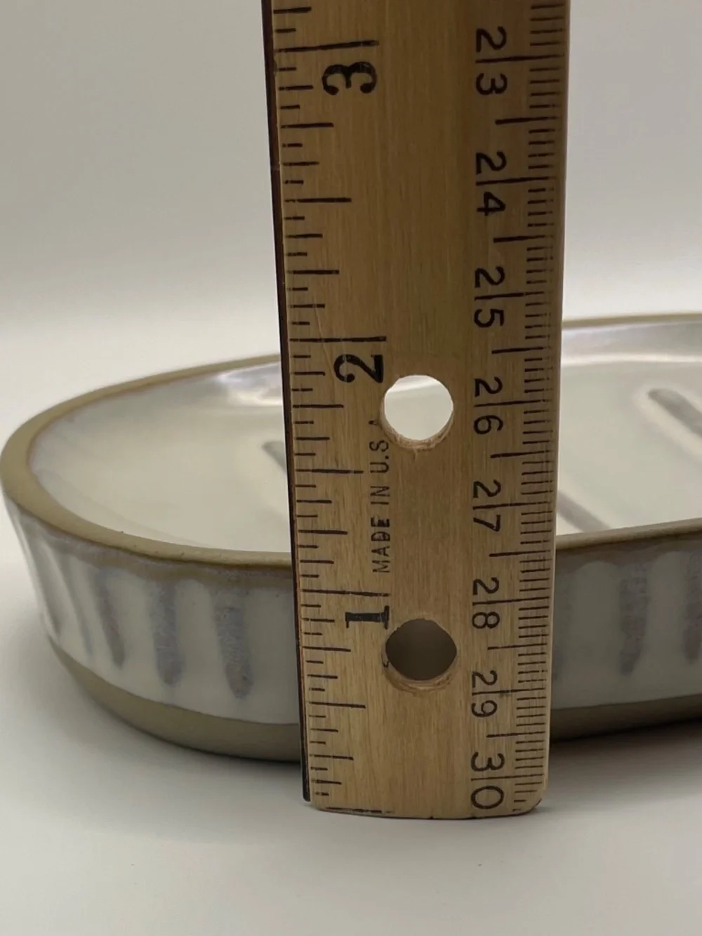 Hearth & Hand with Magnolia Stoneware Soap Dish with Tan Rim